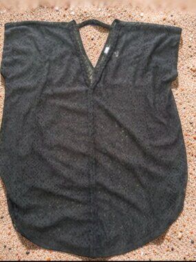NWOT Time & Tru Black Lace Swimsuit Cover Up Size Large (12-14)